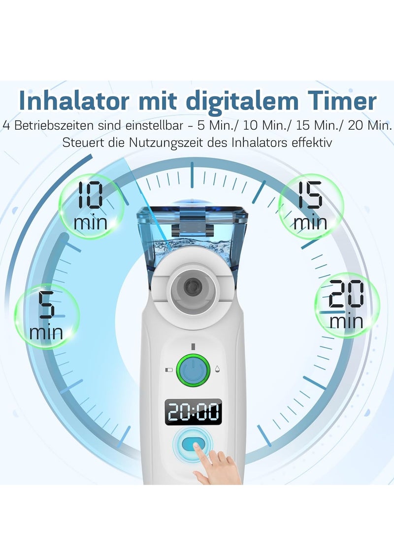 LOVNOV Portable Nebulizer - Ultrasonic Mesh Nebulizer Cool Mist Steam Inhaler for Moisture, USB-C Operated Mini Nebulizer Machine for Home Office Travel Use - Image 2